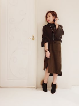 「TSURU（ツル）のアイテム」を使った、FUMIKAさん（レディース・146cm）の秋コーディネート