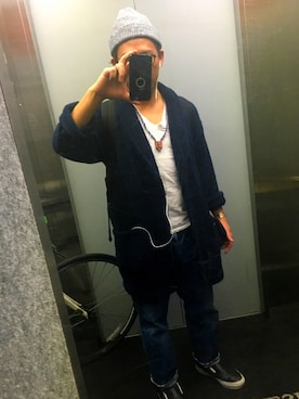 「bodco（ボッコ）のアイテム（その他アウター）」を使った、DRGNさん（メンズ・170cm）の秋コーディネート