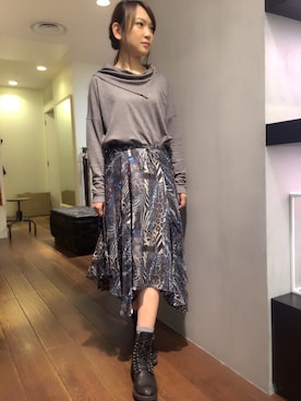 「ウエストイン」｜「アイテム（ワンピース/ドレス）」を使った、HIR☻MI N☻GUCHIさん（レディース・163cm）の秋コーディネート