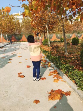 「ACC.（エーシーシー.）のアイテム（トップス）」を使った、浅晓眠shanさん（レディース・161cm）の秋コーディネート