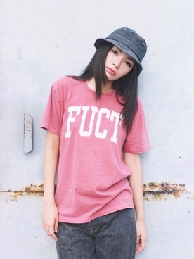 「FUCT」｜Annie hさん（レディース・163cm）の夏コーディネート