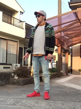 「SWAGGER（スワッガー）のアイテム（アクセサリー）」を使った、KaZuTeRuさん（メンズ・181cm）の冬コーディネート
