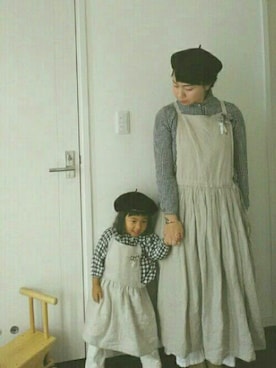 「Handmade（ハンドメイド）のアイテム（ブローチ/コサージュ）」を使った、り  かさん（レディース・155cm・30代）の冬コーディネート