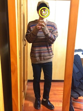「BACK NUMBER（バックナンバー）のアイテム（キャップ）」を使った、にこてつさん（メンズ・168cm）の冬コーディネート