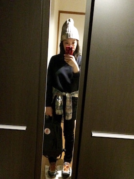 「ニットキャップ」｜「アイテム（つなぎ/オールインワン）」を使った、kouさん（レディース・158cm）の春コーディネート