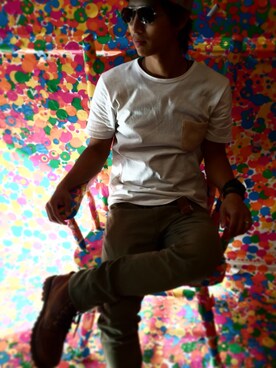 「Timberland（ティンバーランド）のアイテム（ブーティ）」を使った、on9 689さん（メンズ・173cm）の冬コーディネート