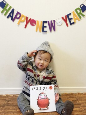 「H&M baby」｜「アイテム（帽子）」を使った、RINTA®O☺︎さん（キッズ・70cm）の冬コーディネート