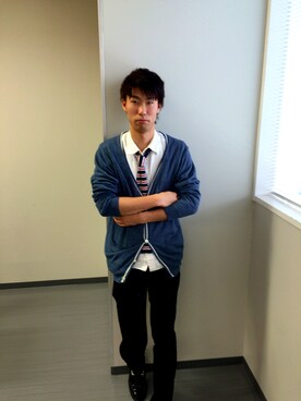 「SPINNS（スピンズ）のアイテム（フォーマルスーツ/小物）」を使った、平田葉さん（メンズ・178cm）の春コーディネート