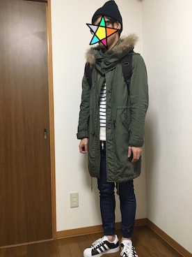 「UNITED ARROWS（ユナイテッドアローズ）のアイテム（モッズコート）」を使った、たかたさん（メンズ・165cm）の秋コーディネート