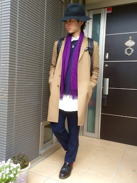 「PANTONE（パントーン）のアイテム」を使った、ぼーりーさん（メンズ・178cm）の冬コーディネート