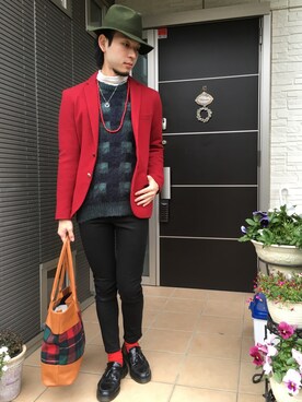 赤ジャケット のメンズ人気ファッションコーディネート Wear