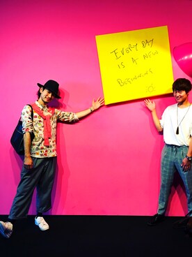 「HARE（ハレ）の２タックワイドパンツ(HARE)（その他パンツ）」を使った、ぼーりーさん（メンズ・177cm）の夏コーディネート