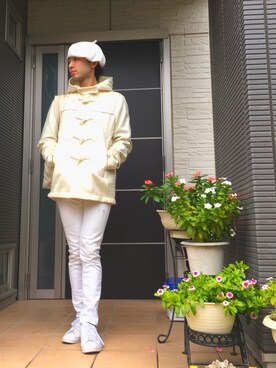 ダッフルコートを使った 白ダッフル のメンズ人気ファッションコーディネート Wear