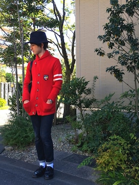 「HARE（ハレ）のアイテム（ソックス/靴下）」を使った、ぼーりーさん（メンズ・177cm）の秋コーディネート