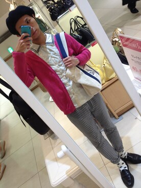 「FRAPBOIS half（フラボアハーフ）のクラップシャツ②（シャツ/ブラウス、ホワイト系）」を使った、Kdさん（メンズ・164cm）の夏コーディネート