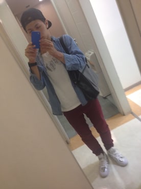 「CAV-000（キャブゼロゼロゼロ）のTシャツ（Tシャツ/カットソー、ホワイト系）」を使った、Kdさん（メンズ・164cm）の夏コーディネート