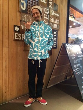 「サーフスタイル」｜「アイテム（ブルゾン）」を使った、Junpei  Fukadaさん（メンズ・170cm）の春コーディネート