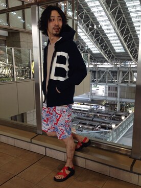 「ボヘミアンズ」｜「アイテム（サンダル）」を使った、Junpei  Fukadaさん（メンズ・170cm）の春コーディネート