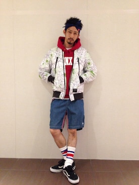 「MANASTASH」｜「アイテム（財布/小物）」を使った、Junpei  Fukadaさん（メンズ・170cm）の夏コーディネート