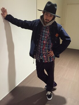 「ジャージーパンツ」｜「アイテム（その他アウター）」を使った、Junpei  Fukadaさん（メンズ・170cm）の冬コーディネート