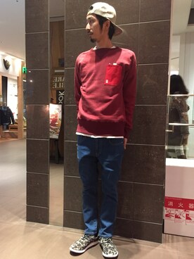 「バレンタインデートスタイル」｜「アイテム（キャップ）」を使った、Junpei  Fukadaさん（メンズ・170cm）の冬コーディネート