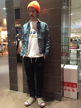 「バレンタインデートスタイル」｜「アイテム（ニットキャップ/ビーニー）」を使った、Junpei  Fukadaさん（メンズ・170cm）の冬コーディネート