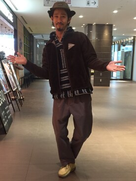 「WILD THINGS（ワイルドシングス）のアイテム（キャップ）」を使った、Junpei  Fukadaさん（メンズ・170cm）の秋コーディネート
