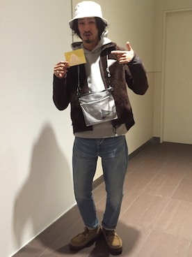 「and wander（アンドワンダー）のアイテム（ブルゾン）」を使った、Junpei  Fukadaさん（メンズ・170cm）の秋コーディネート