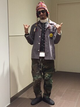 「and wander（アンドワンダー）のアイテム（ダウンベスト）」を使った、Junpei  Fukadaさん（メンズ・170cm）の秋コーディネート