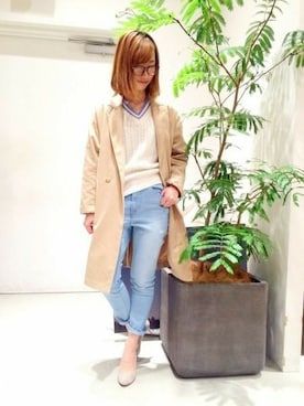 「BAYFLOW(BAYFLOW)」｜「アイテム（チェスターコート）」を使った、BAYFLOW ららぽーとTOKYO-BAY店さん（レディース・157cm）の冬コーディネート
