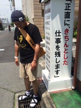 「Gramicci（グラミチ）のアイテム（シューズ）」を使った、GEORGEさん（メンズ・176cm）の春コーディネート