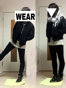 「学校」｜「アイテム（その他アウター）」を使った、midoriさん（レディース・149cm）の秋コーディネート