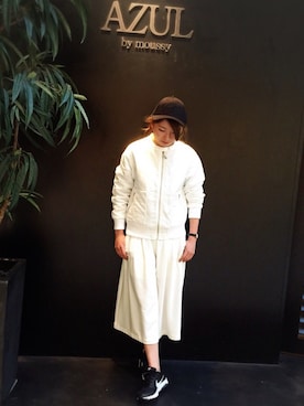 「AZUL by moussy（アズールバイマウジー）のアイテム（ブルゾン）」を使った、mayaさん（レディース・158cm）の春コーディネート