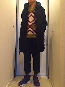 「mercibeaucoup,（メルシーボークー）のアイテム（ブルゾン）」を使った、しんたにさん（メンズ・179cm）の冬コーディネート
