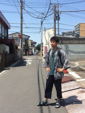 しんたにさん（メンズ・179cm）の春コーディネート