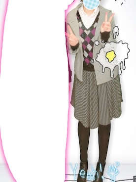 「アイテム（ピーコート）」を使った、Mahoさん（レディース・156cm・10代）の冬コーディネート