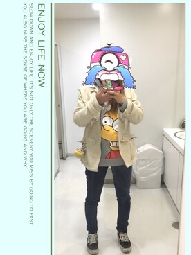 「キャラクタースウェット」｜さやぴーさん（レディース・158cm）の春コーディネート