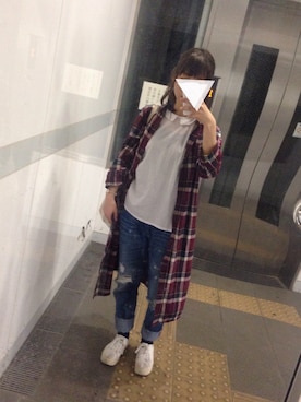 「3can4on（サンカンシオン）のアイテム（シャツワンピース）」を使った、びびおさん（レディース・154cm）の春コーディネート