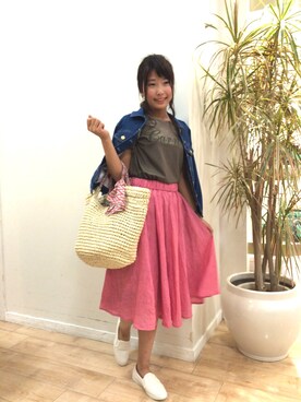 「Bou Jeloud」｜「アイテム（デニムジャケット）」を使った、Bou Jeloud博多ゆめタウンさん（レディース・157cm）の夏コーディネート