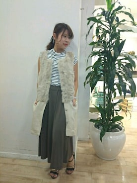 「ラビットファー」｜Bou Jeloud博多ゆめタウンさん（レディース・158cm）の夏コーディネート