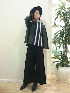 「boujeloud」｜「アイテム（帽子）」を使った、Bou Jeloud博多ゆめタウンさん（レディース・166cm）の秋コーディネート
