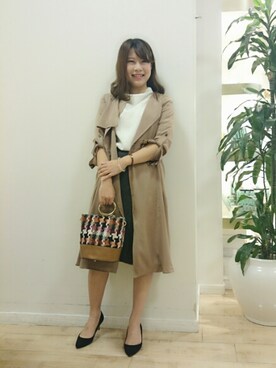 「チドリ柄」｜「アイテム（ワンピース/ドレス）」を使った、Bou Jeloud博多ゆめタウンさん（レディース・158cm）の秋コーディネート