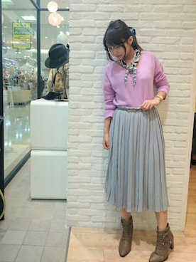 「Bou Jeloud」｜「アイテム（ブーツ）」を使った、Bou Jeloud博多ゆめタウンさん（レディース・157cm）の秋コーディネート