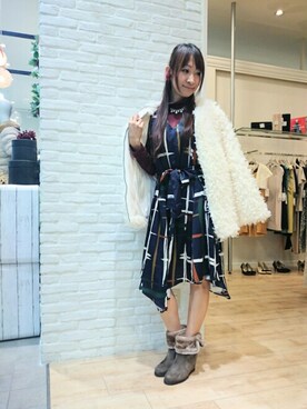 「boujeloud」｜「アイテム（ブルゾン）」を使った、Bou Jeloud博多ゆめタウンさん（レディース・162cm）の冬コーディネート