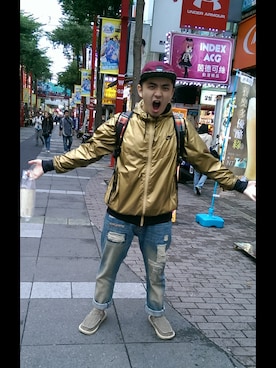 「NIKE（ナイキ）のアイテム（トレンチコート）」を使った、游肥  Yuさん（メンズ・164cm）の秋コーディネート