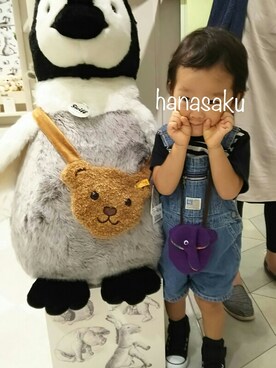 「コンバース ハイカット」｜「アイテム（オールインワン・サロペット）」を使った、hanasakuさん（キッズ・90cm）の秋コーディネート