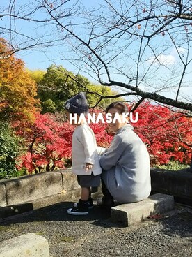 「白×グレー×黒」｜hanasakuさん（キッズ・90cm）の秋コーディネート