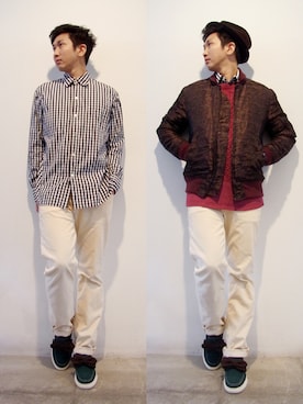 「THREE BLIND MICE（スリーブラインドマイス）のアイテム（ジャケット/アウター）」を使った、nobuさん（メンズ・178cm）の冬コーディネート