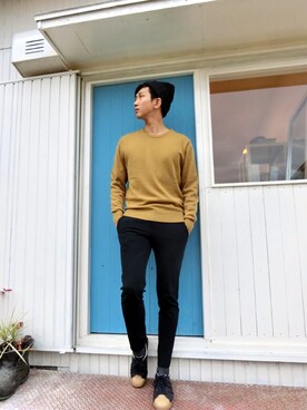 「THREE BLIND MICE（スリーブラインドマイス）のアイテム（スラックス）」を使った、nobuさん（メンズ・178cm）の秋コーディネート