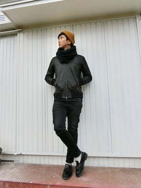 「スヌード」｜「アイテム（ジャケット/アウター）」を使った、nobuさん（メンズ・178cm）の冬コーディネート